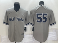 Men's New York Yankees Hideki Matsui #55 Gray Replica Player Name Jerseys