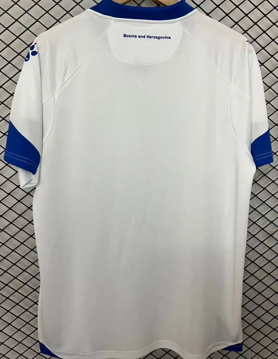 2026/27 Bosnia-Herzegovina Away White Fans Soccer Jersey 波黑 (Have Right Patch 有右臂章 黑底白字） Detail 1