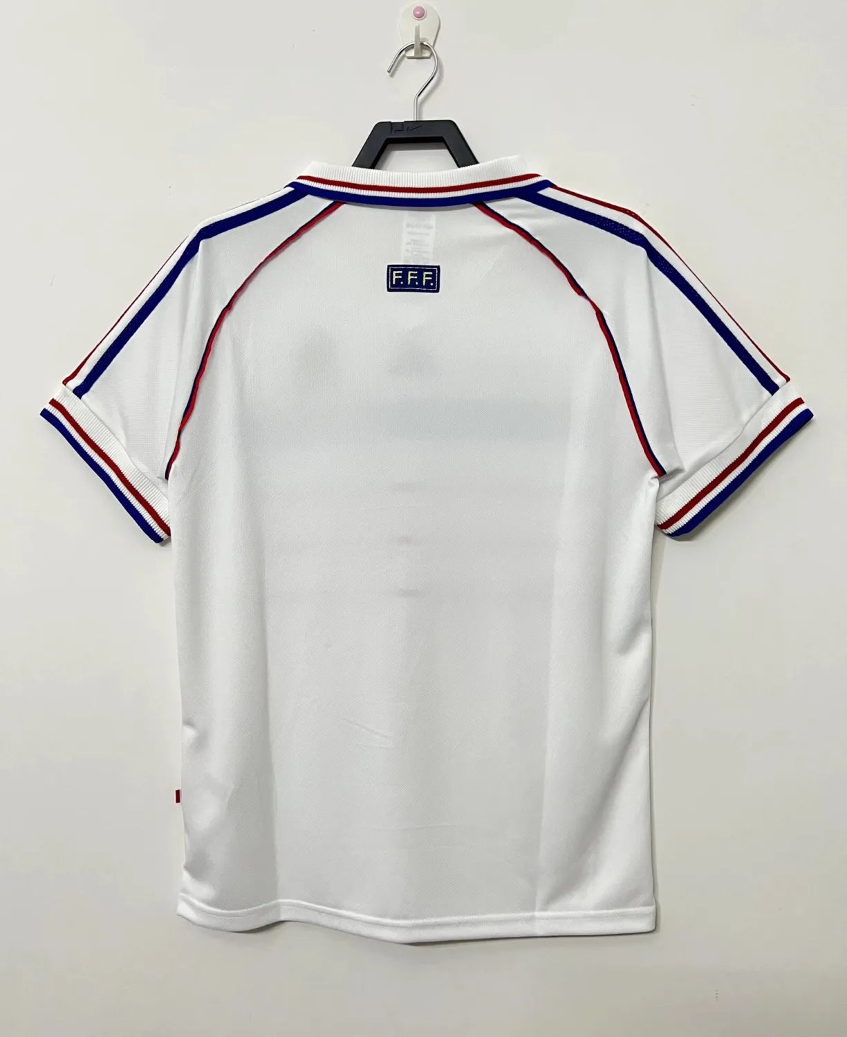 1998 France Away White Retro Soccer Jersey Back
