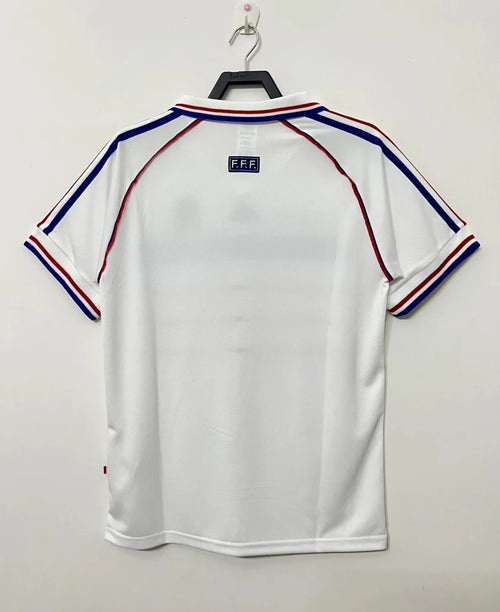 1998 France Away White Retro Soccer Jersey Back