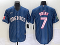 Men's 2023 World Baseball Classic #7 Julio Urias Mexico Navy Jerseys