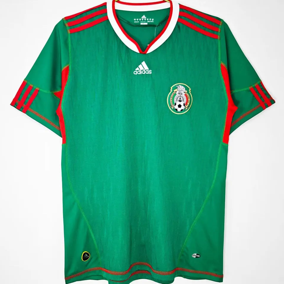 2010 Mexico Home Green Retro Soccer Jersey Front