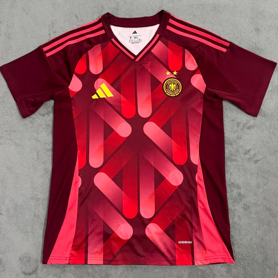 2025/26 Germany Away Red Fans Soccer Jersey (2 Star 两星） Front