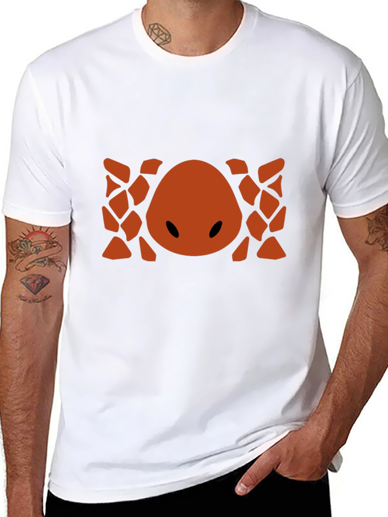Abstract Geometric Graphic Print Crew Neck T-Shirt