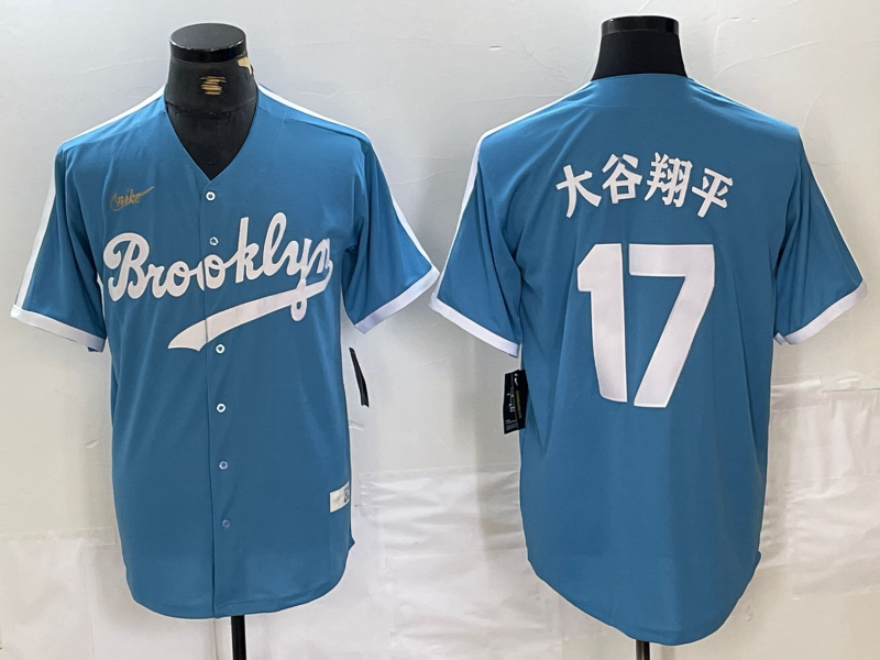Men's Los Angeles Dodgers Shohei Ohtani #17 Light Blue Cooperstown Collection Player Jerseys