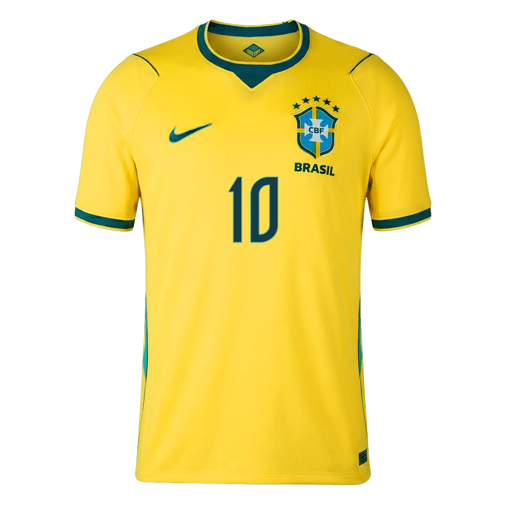 NEYMAR JR. #10 Brazil Home Soccer Jersey World Cup 2026 Yellow Back