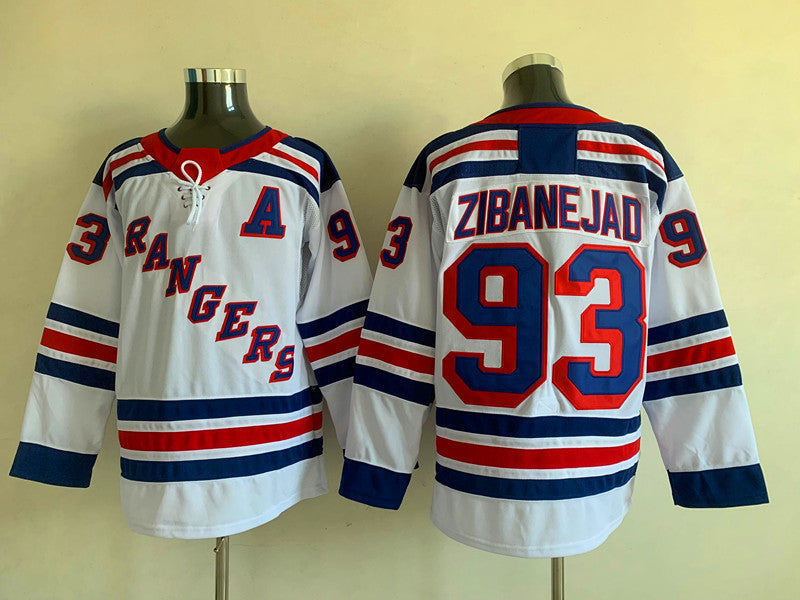 Men's New York Rangers Mika Zibanejad #93 White Player Jerseys