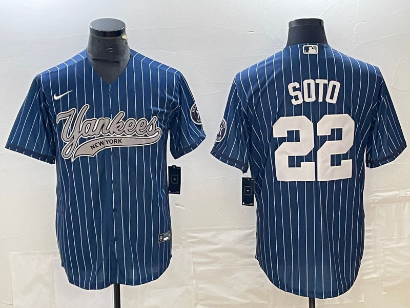 Men's New York Yankees Juan Soto #22 Blue Player Jerseys Joint Edition