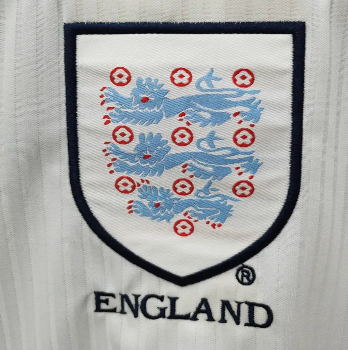1998 England Home White Retro Soccer Jersey Detail 4
