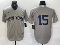 Men's New York Yankees Thurman Munson #15 Gray Replica Player Name Jerseys