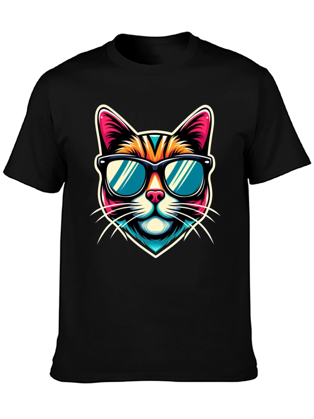 Cool Cat Graphic Tee - Mens Black T-Shirt