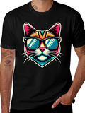 Cool Cat Graphic Tee - Mens Black T-Shirt