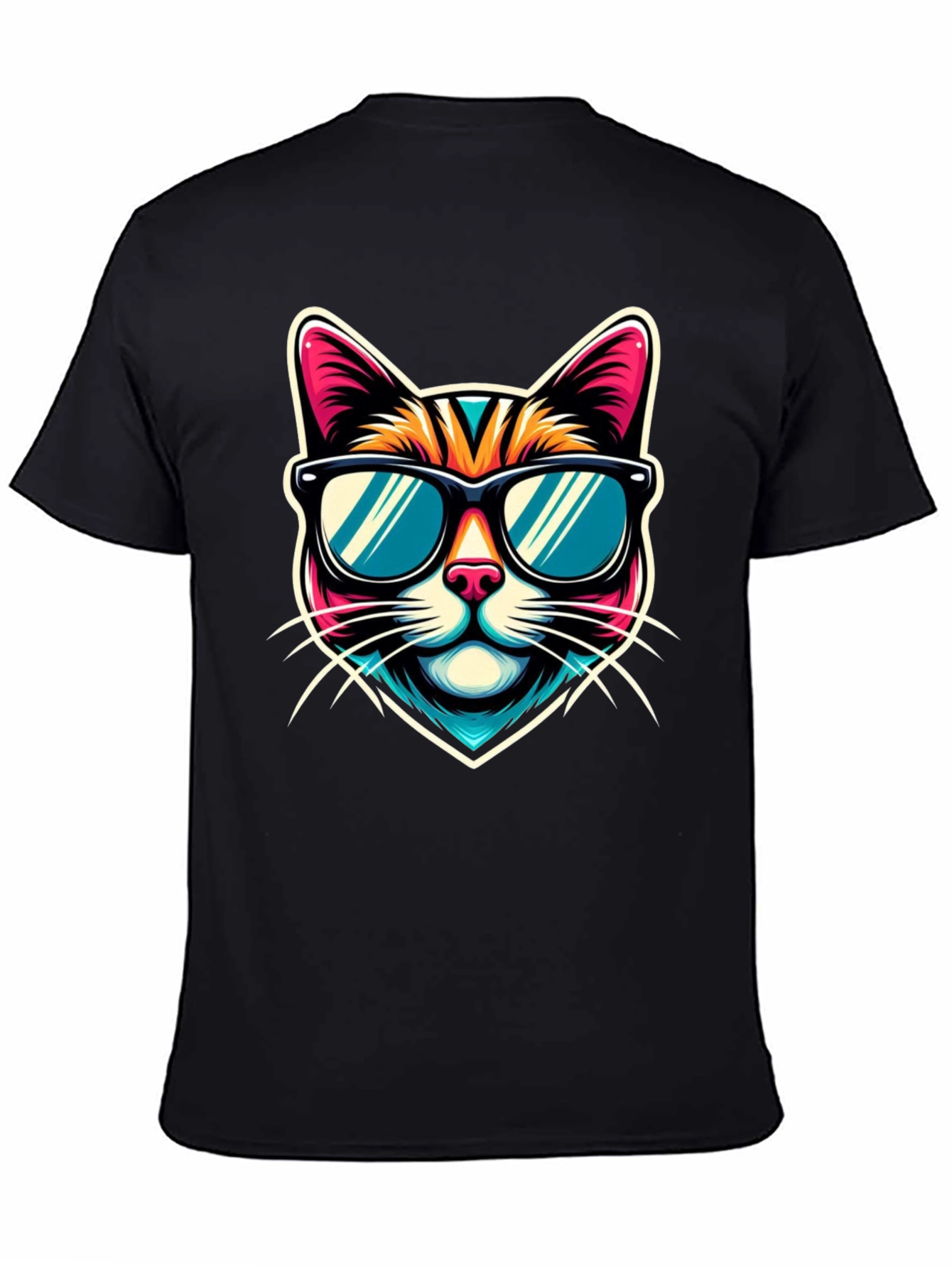 Cool Cat Graphic Tee - Mens Black T-Shirt