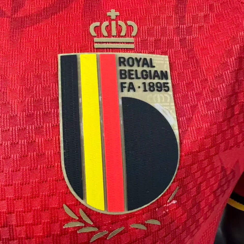 2026/27 Belgium Home Red Player Version Soccer Jersey Detail 1