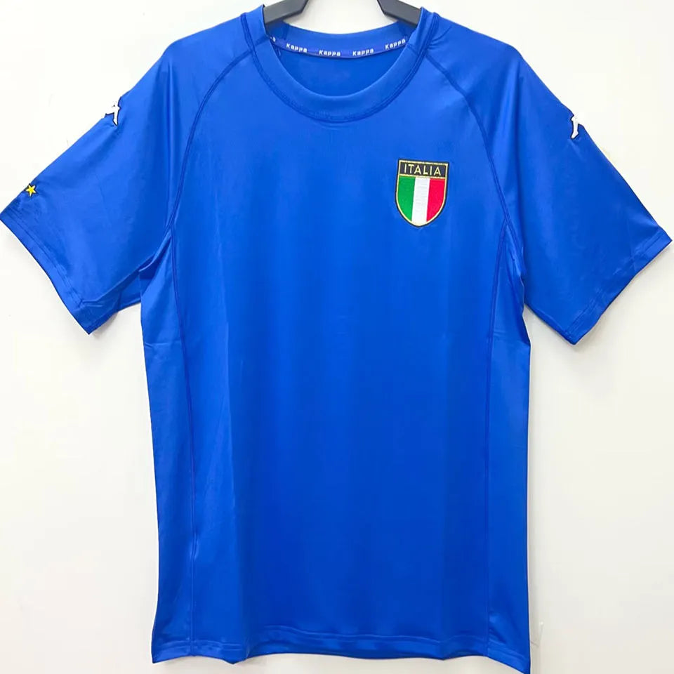 2000 Italy Home Blue Retro Soccer Jersey Front