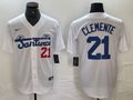 Men's Santurce Crabbers Roberto Clemente #21 White Puerto Rico Baseball Jerseys