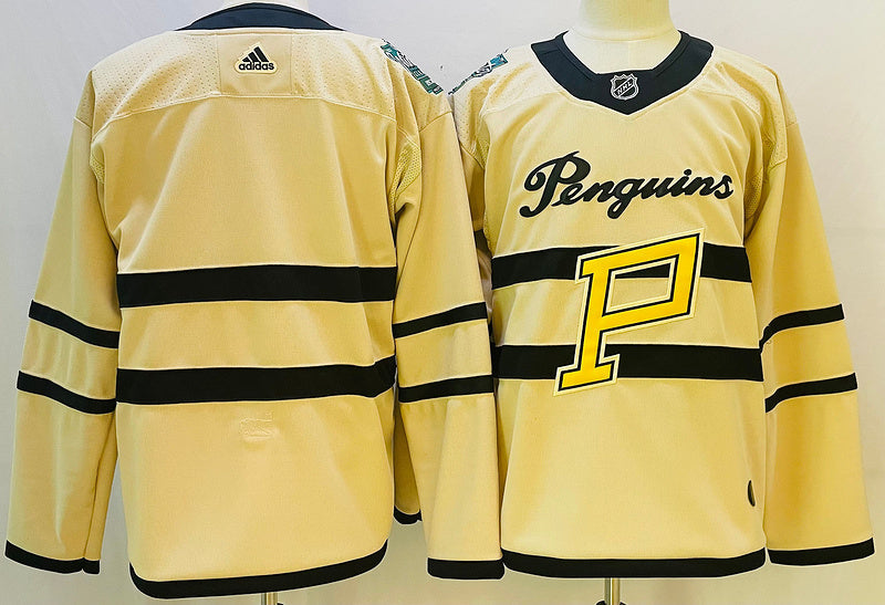 Men's Pittsburgh Penguins Yellow Blank Player Jerseys