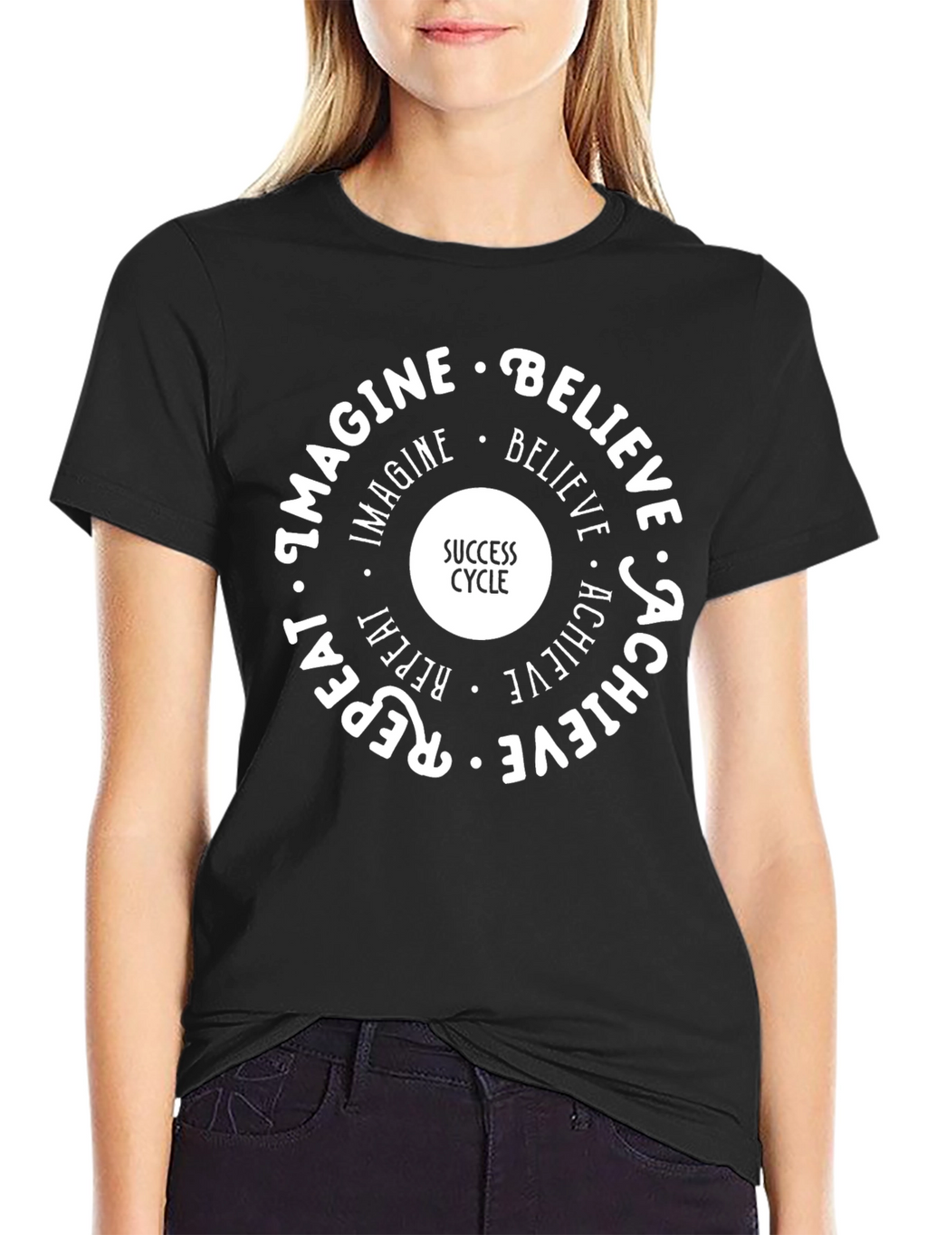 Success Cycle Graphic Tee - Imagine Believe Achieve