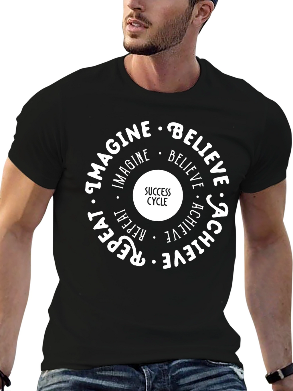 Success Cycle Graphic Tee - Imagine Believe Achieve