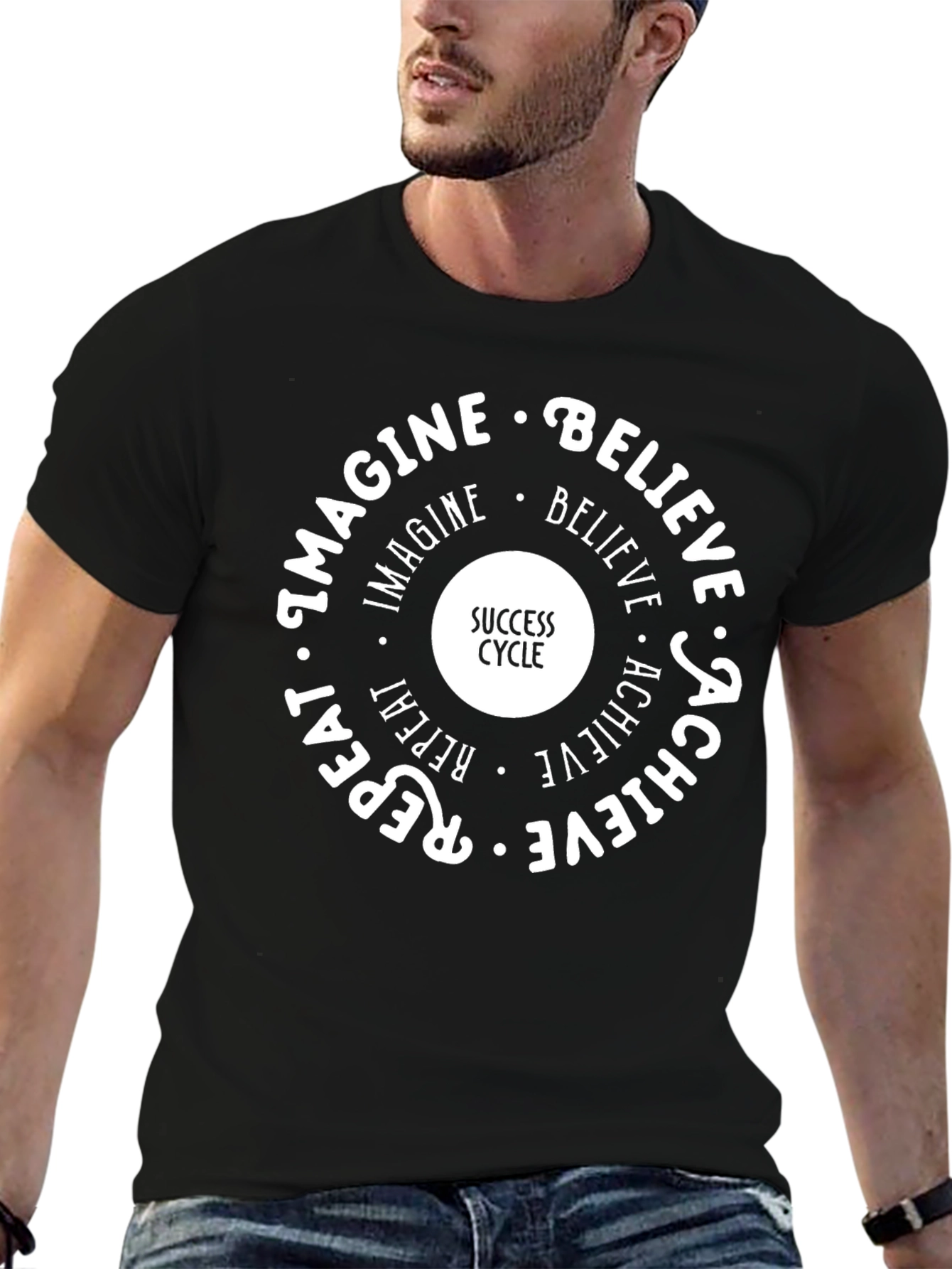 Success Cycle Graphic Tee - Imagine Believe Achieve
