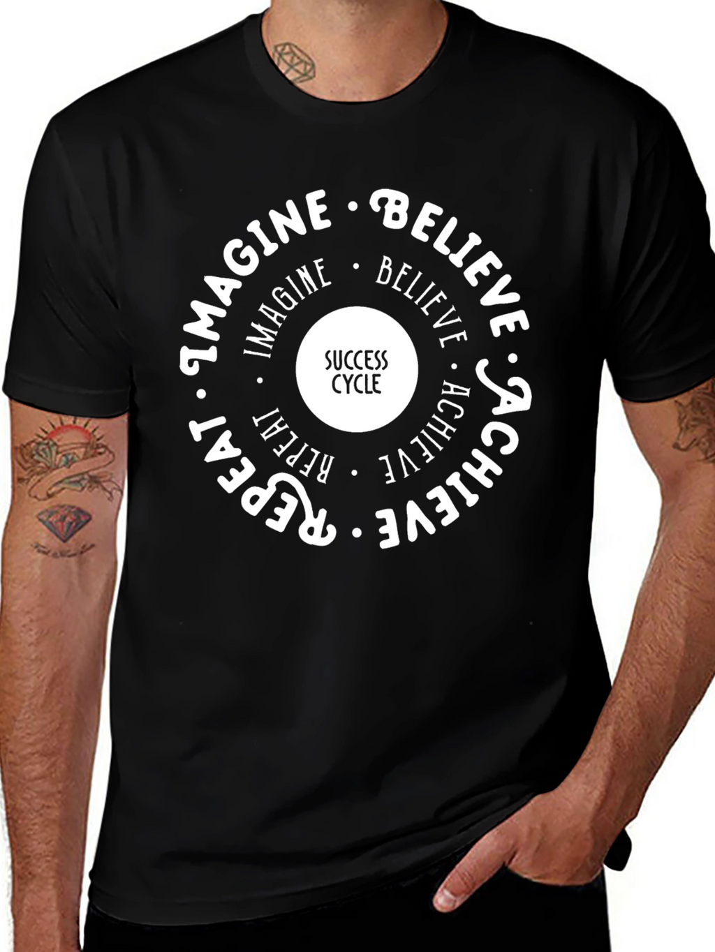 Success Cycle Graphic Tee - Imagine Believe Achieve