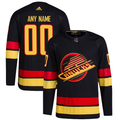 Men's Vancouver Canucks Black Retro Primegreen Authentic Pro Custom Jerseys