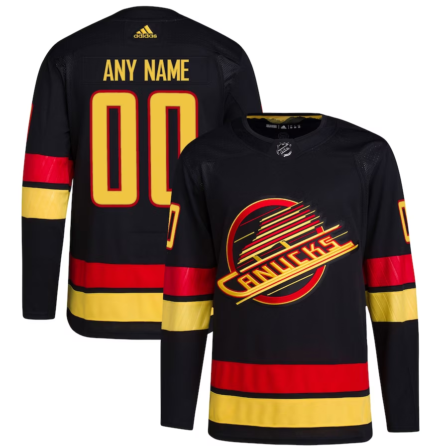 Men's Vancouver Canucks Black Retro Primegreen Authentic Pro Custom Jerseys