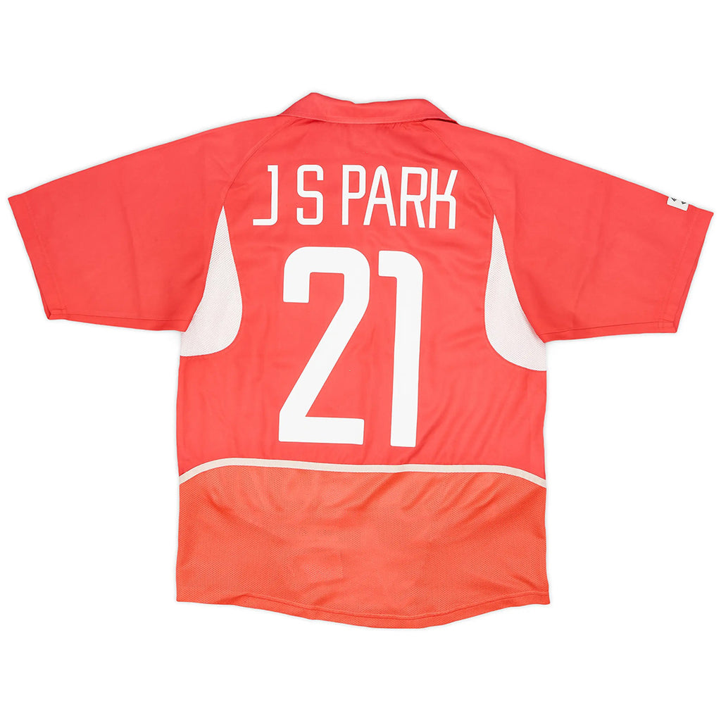J S PARK #21 Retro South Korea Home Jersey 2002 Front