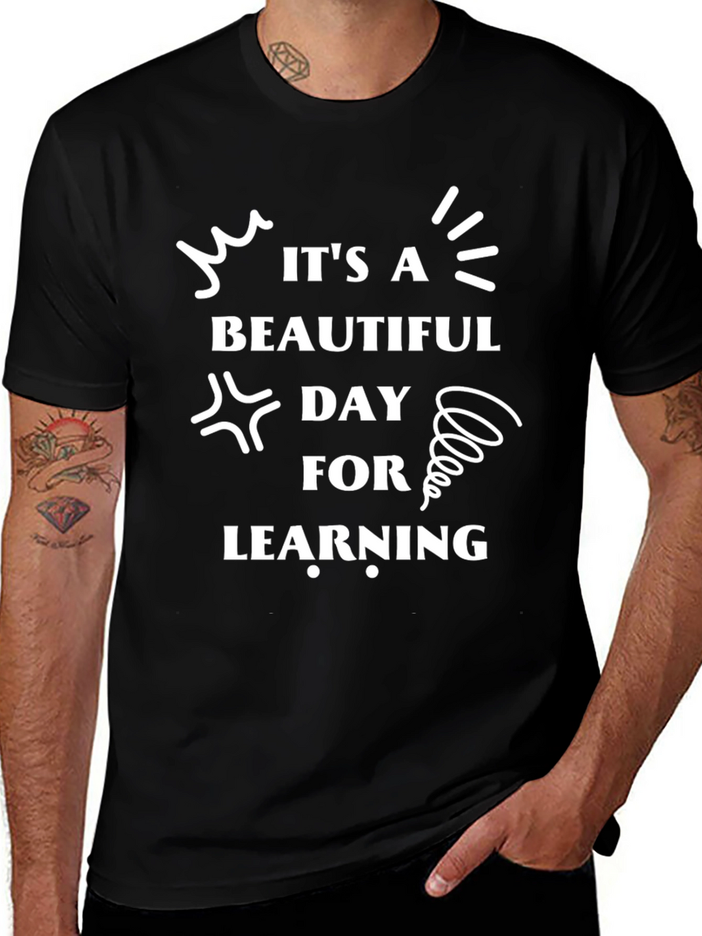 Its a Beautiful Day for Learning Black T-Shirt