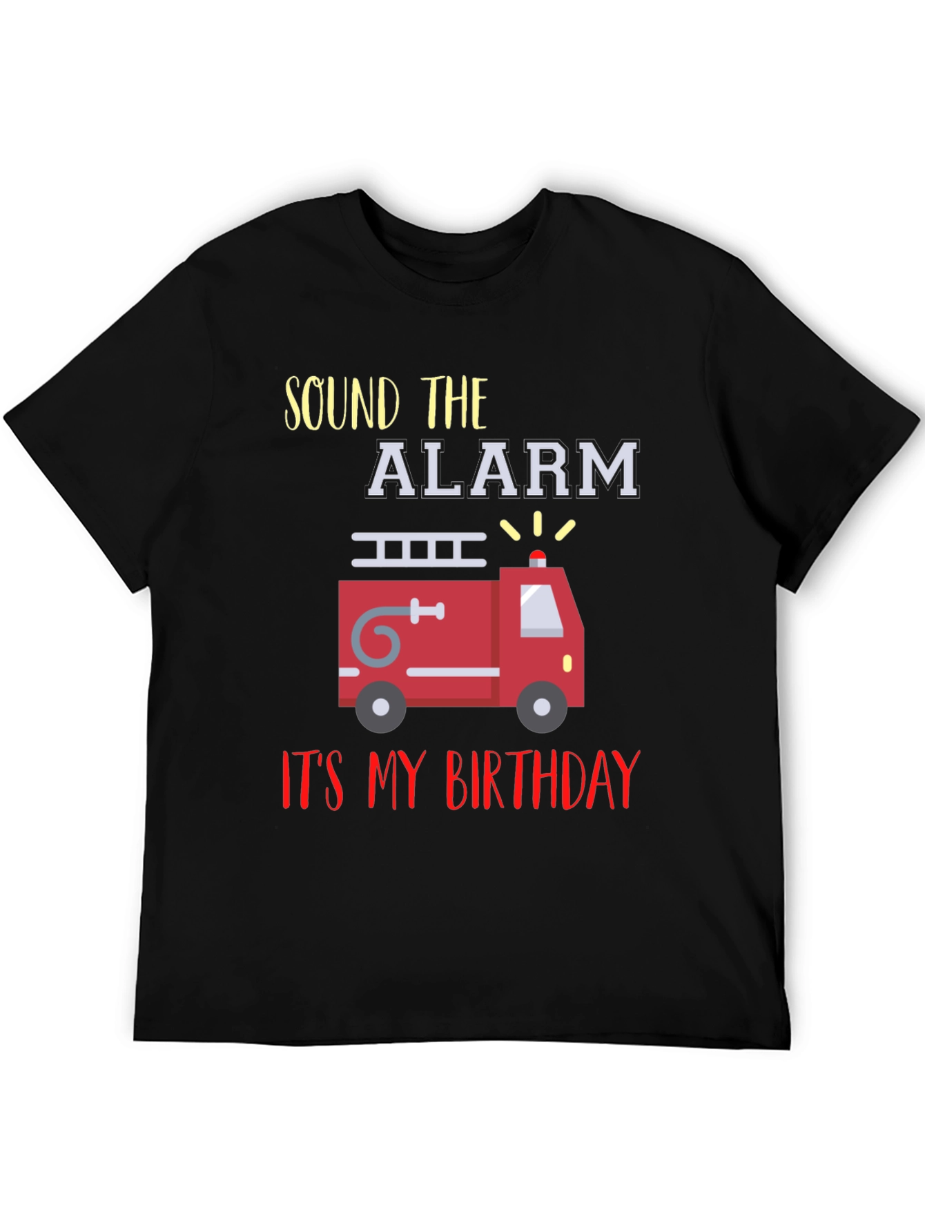 Fire Truck Birthday T-Shirt - Sound the Alarm!