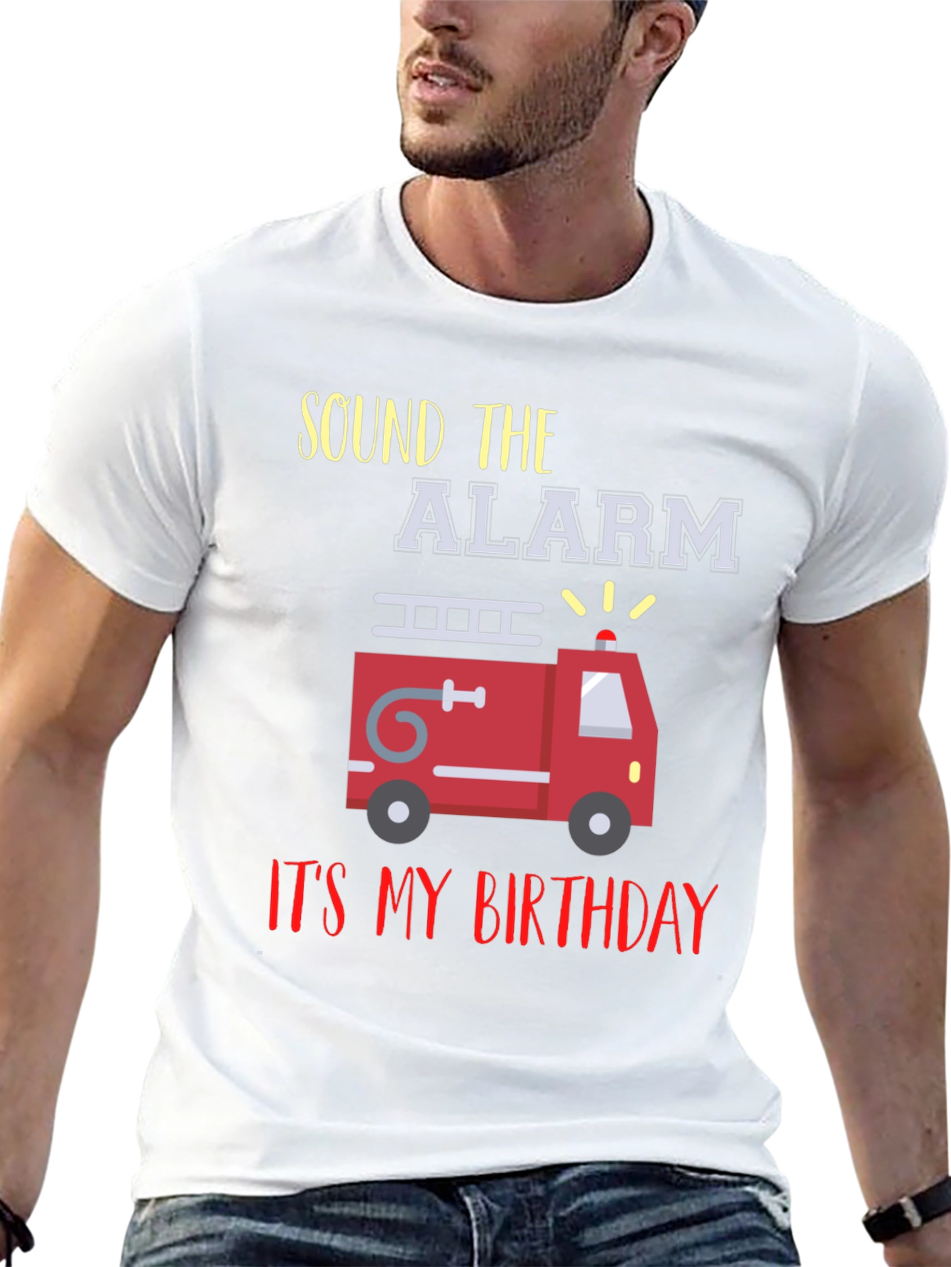 Fire Truck Birthday T-Shirt - Sound the Alarm!