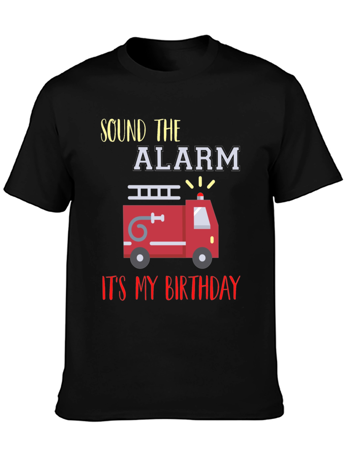 Fire Truck Birthday T-Shirt - Sound the Alarm!