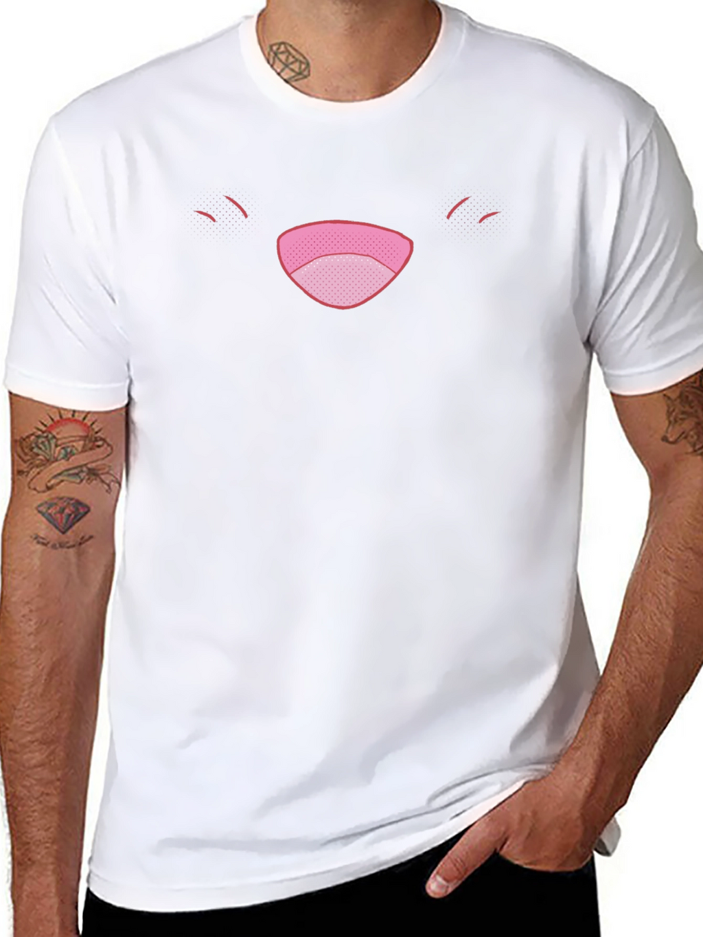 Funny Face Graphic Tee - Black Cotton Comfort