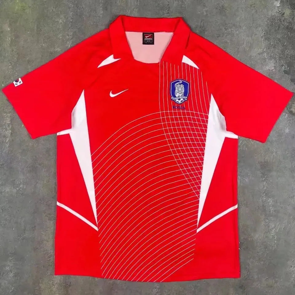 2002 South Korea Home Red Retro Soccer Jersey Back