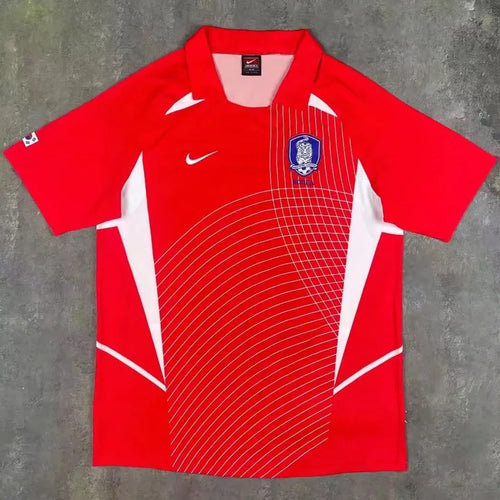 2002 South Korea Home Red Retro Soccer Jersey Back