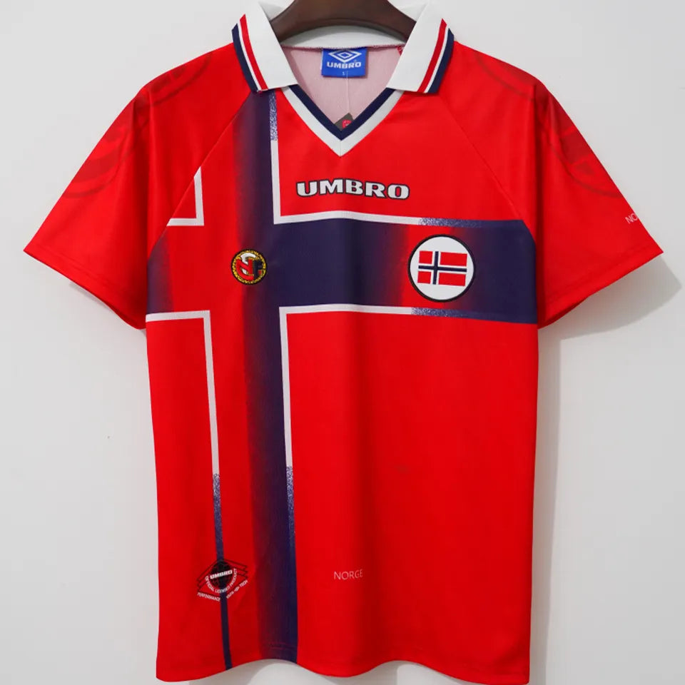 1997/1998 Norway Home Red Retro Soccer Jersey Front
