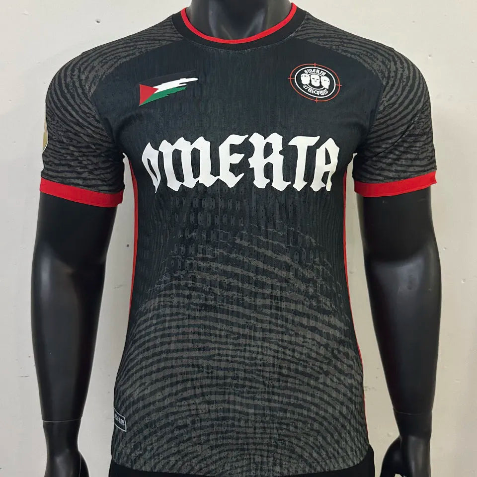 2025/26 Omerta #47 Black Player Version Soccer Jersey Detail 1