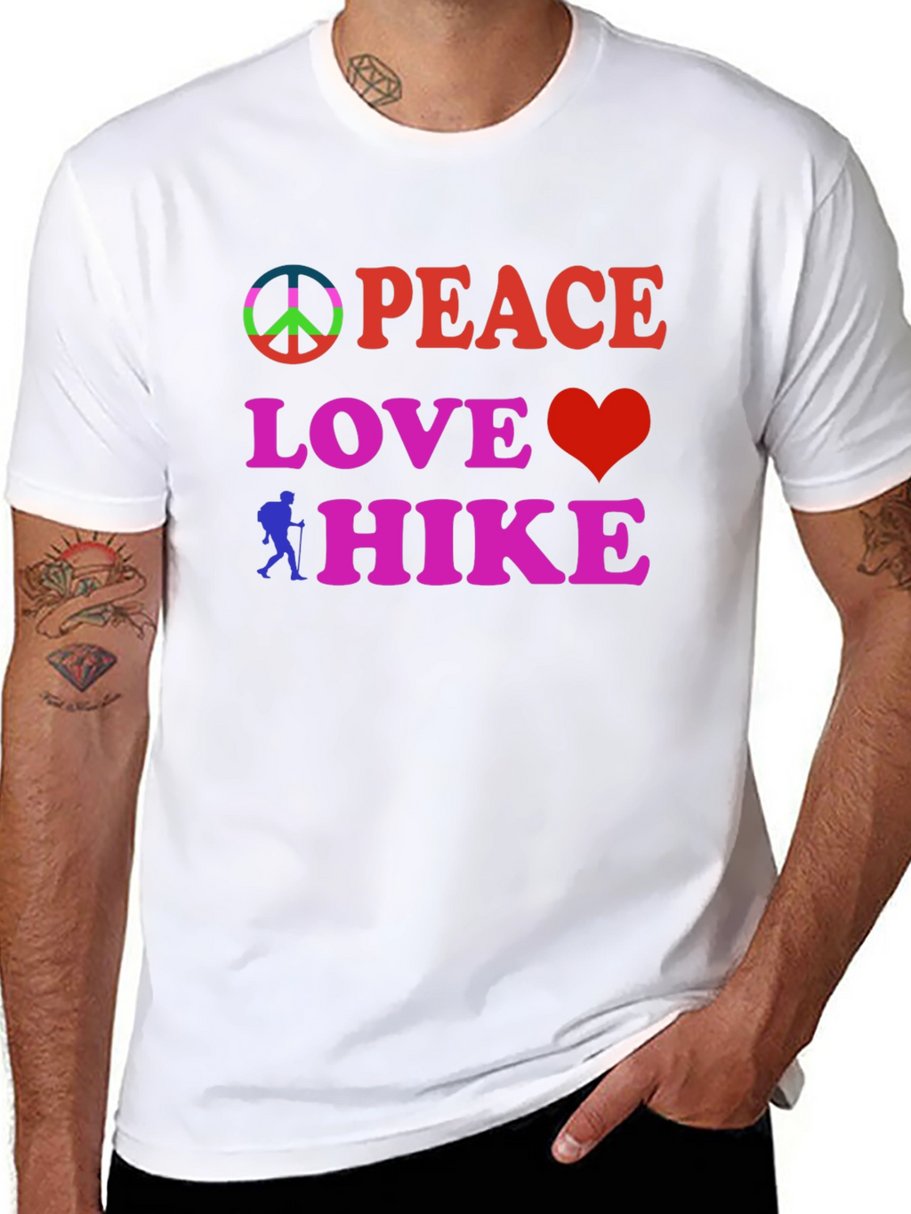 Peace Love Hike Black T-Shirt
