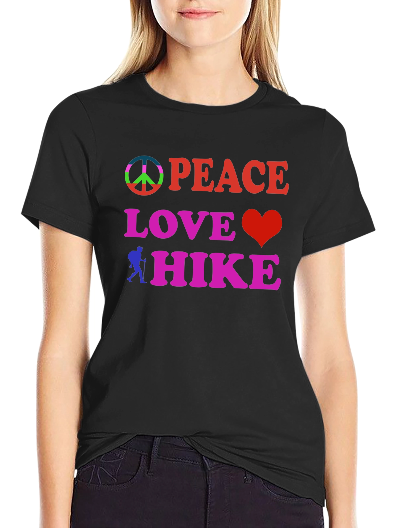 Peace Love Hike Black T-Shirt