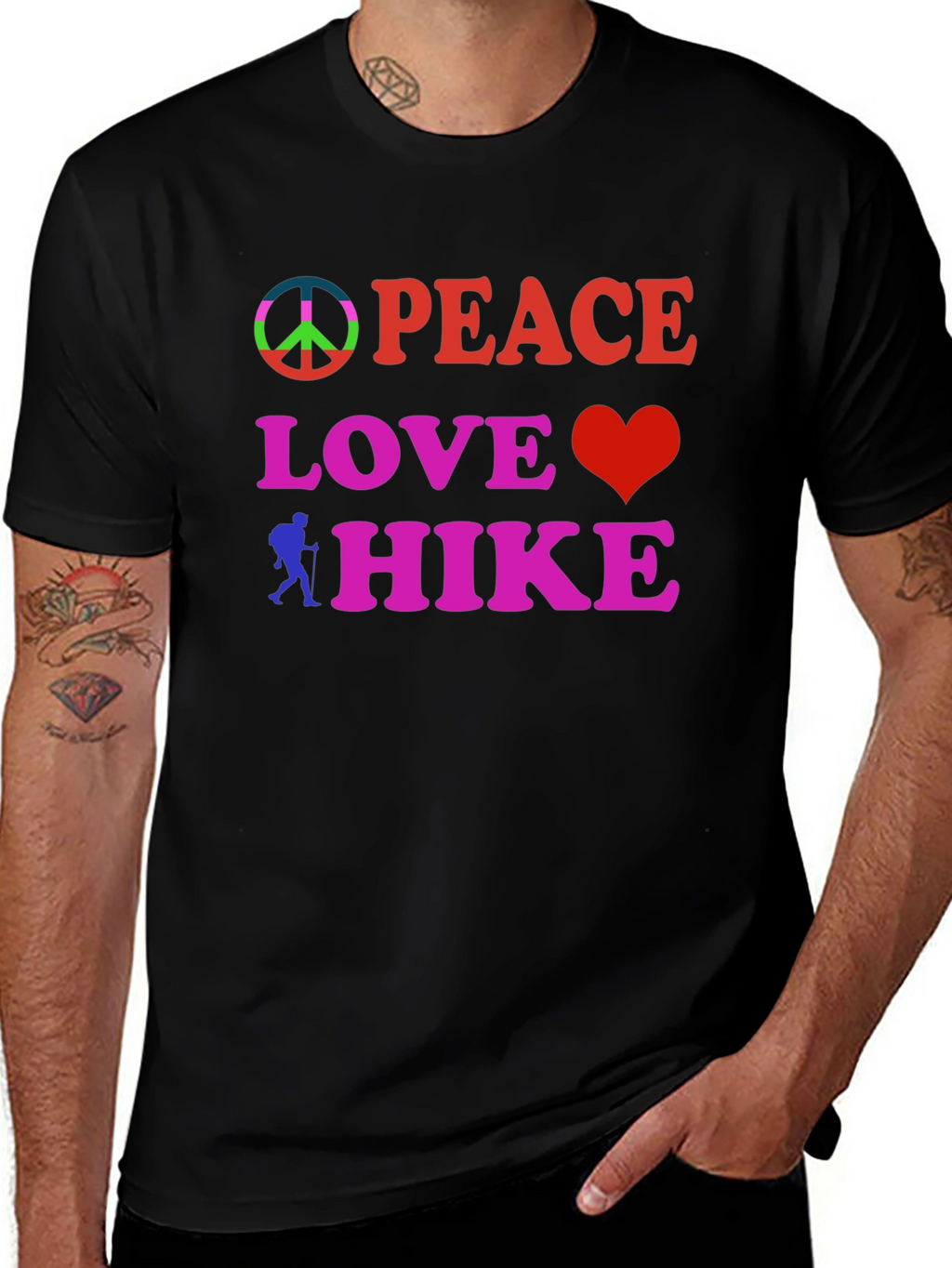 Peace Love Hike Black T-Shirt