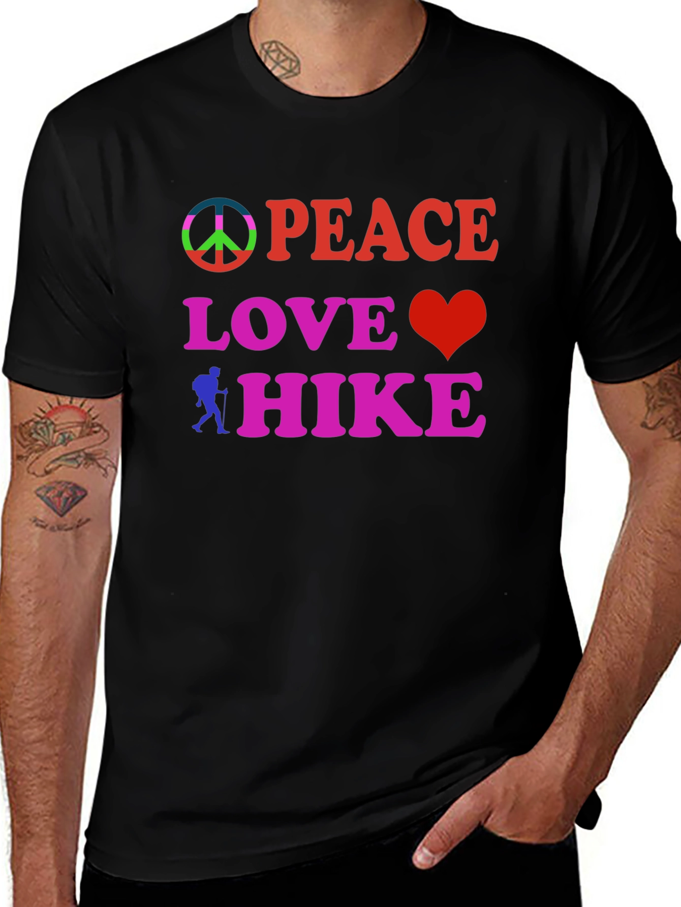 Peace Love Hike Black T-Shirt