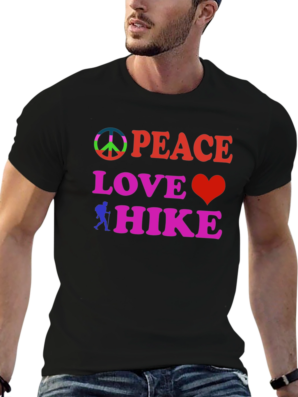Peace Love Hike Black T-Shirt