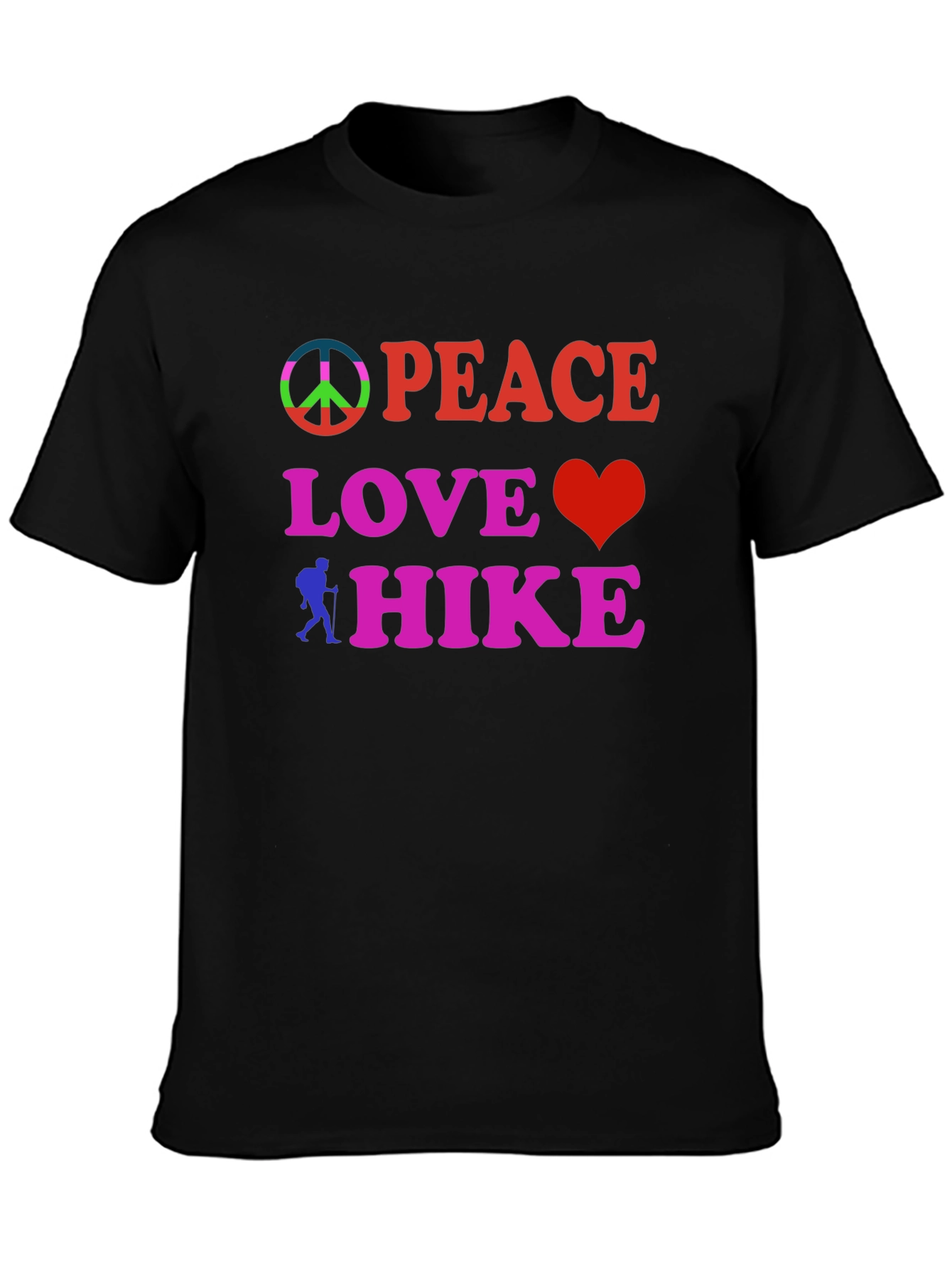 Peace Love Hike Black T-Shirt