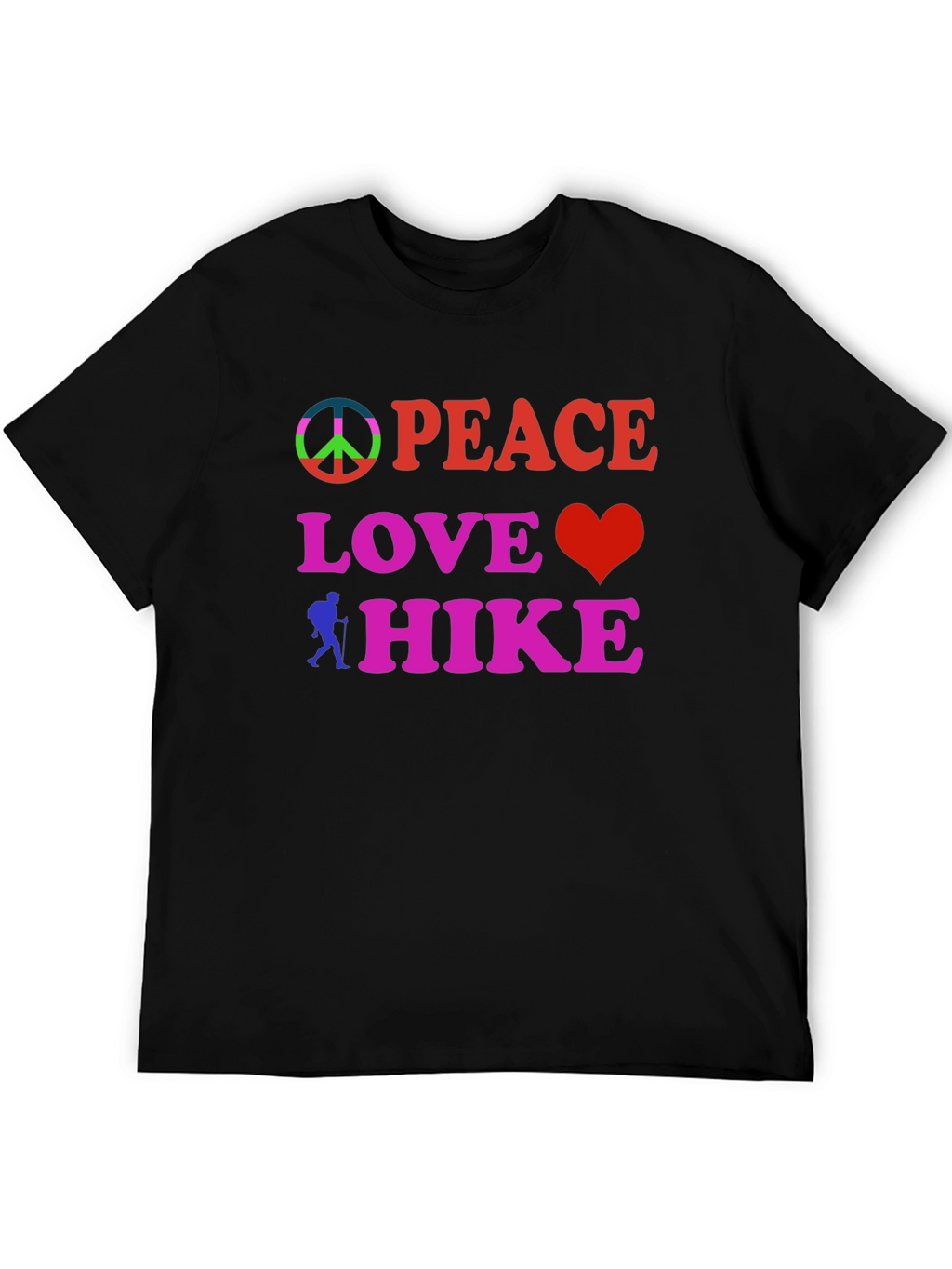 Peace Love Hike Black T-Shirt