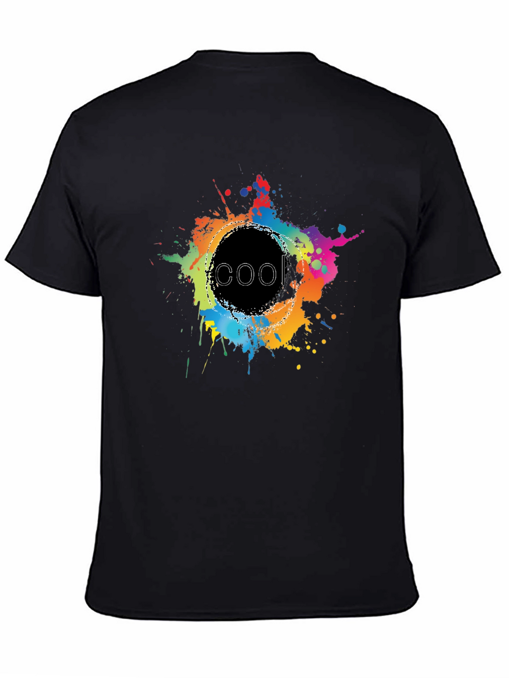 Cool Splatter Graphic Tee - Black Cotton T-Shirt