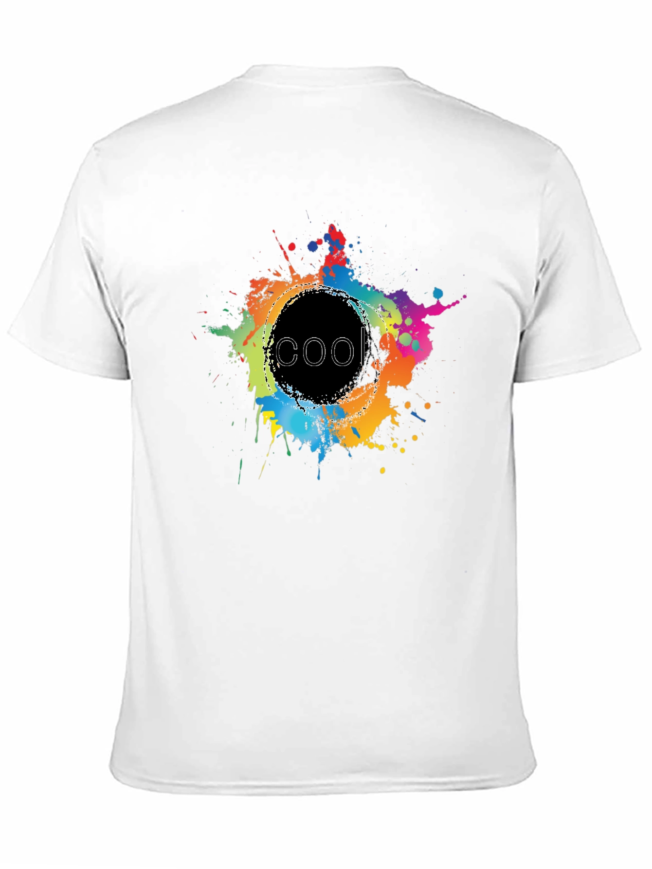 Cool Splatter Graphic Tee - Black Cotton T-Shirt