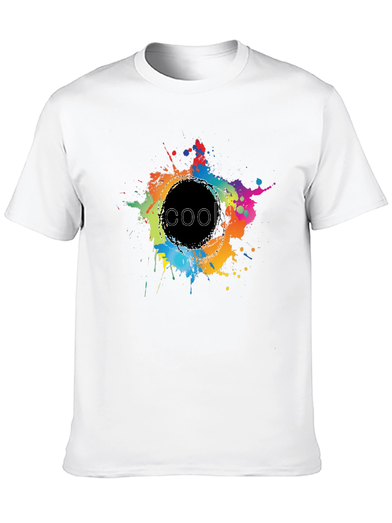 Cool Splatter Graphic Tee - Black Cotton T-Shirt