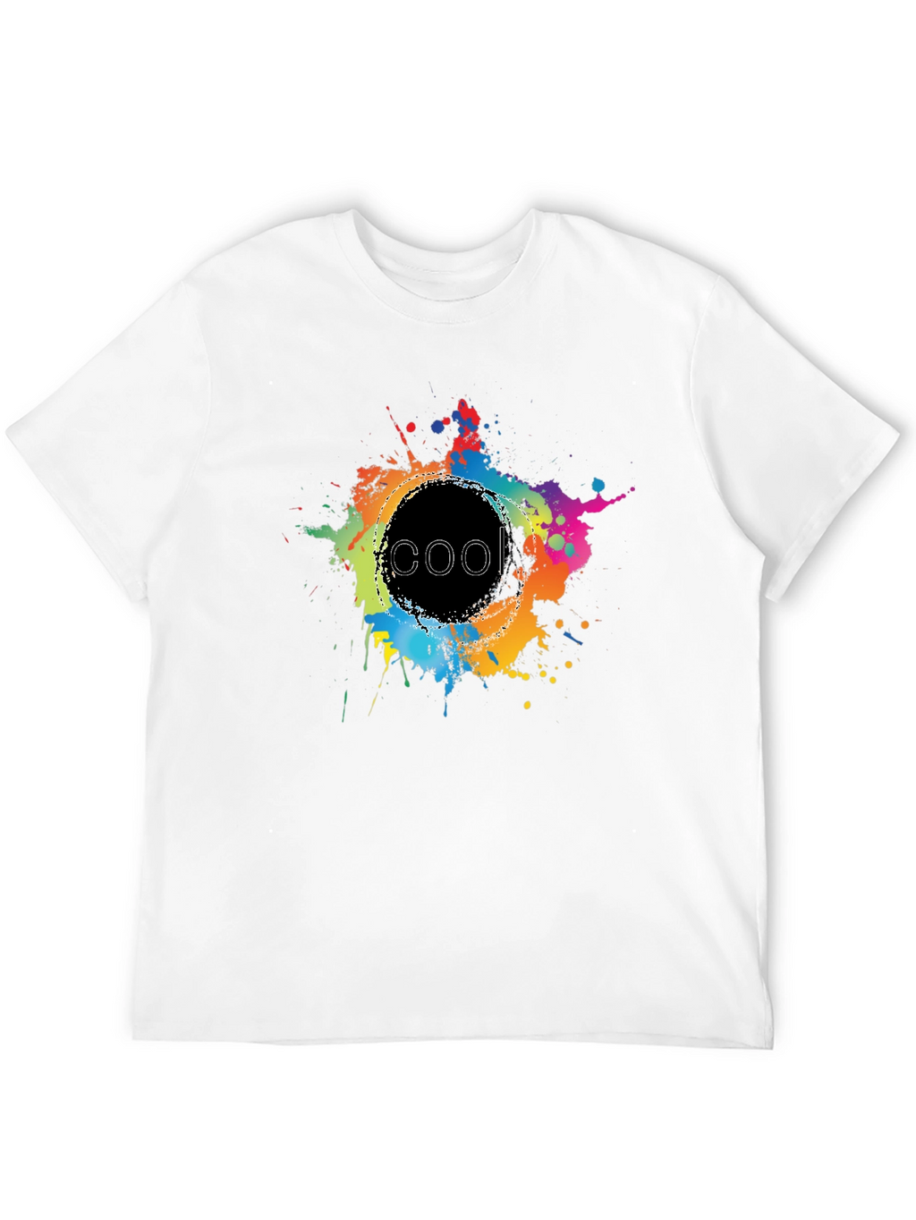 Cool Splatter Graphic Tee - Black Cotton T-Shirt