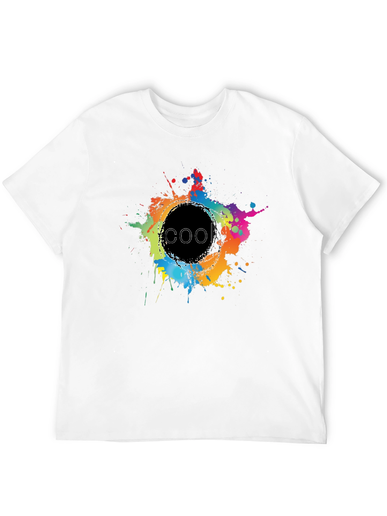 Cool Splatter Graphic Tee - Black Cotton T-Shirt