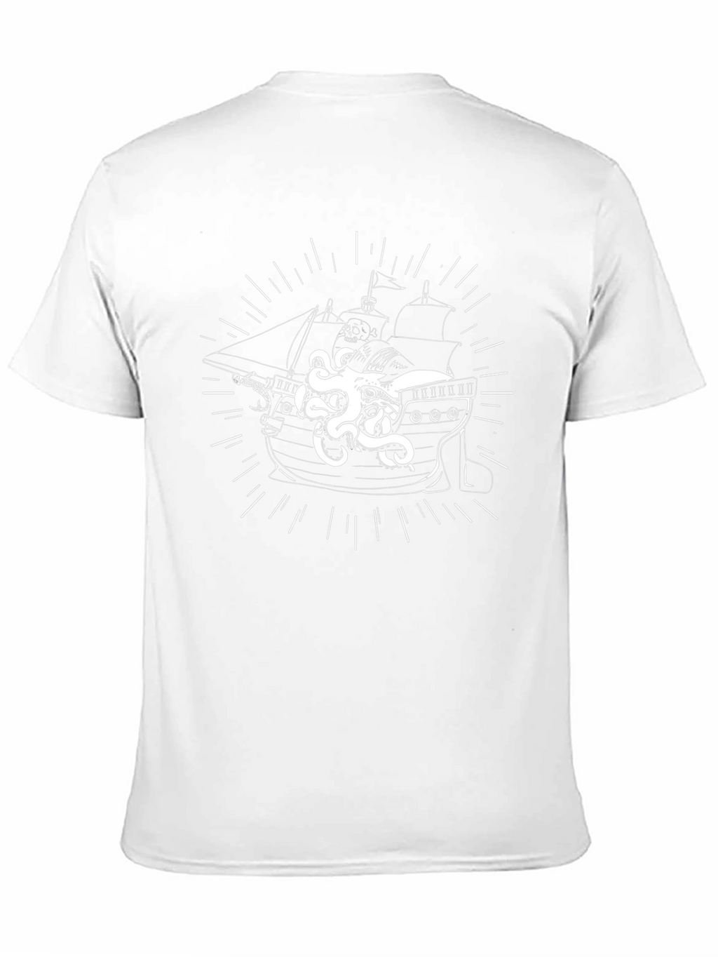 Kraken Ship Graphic T-Shirt - Black
